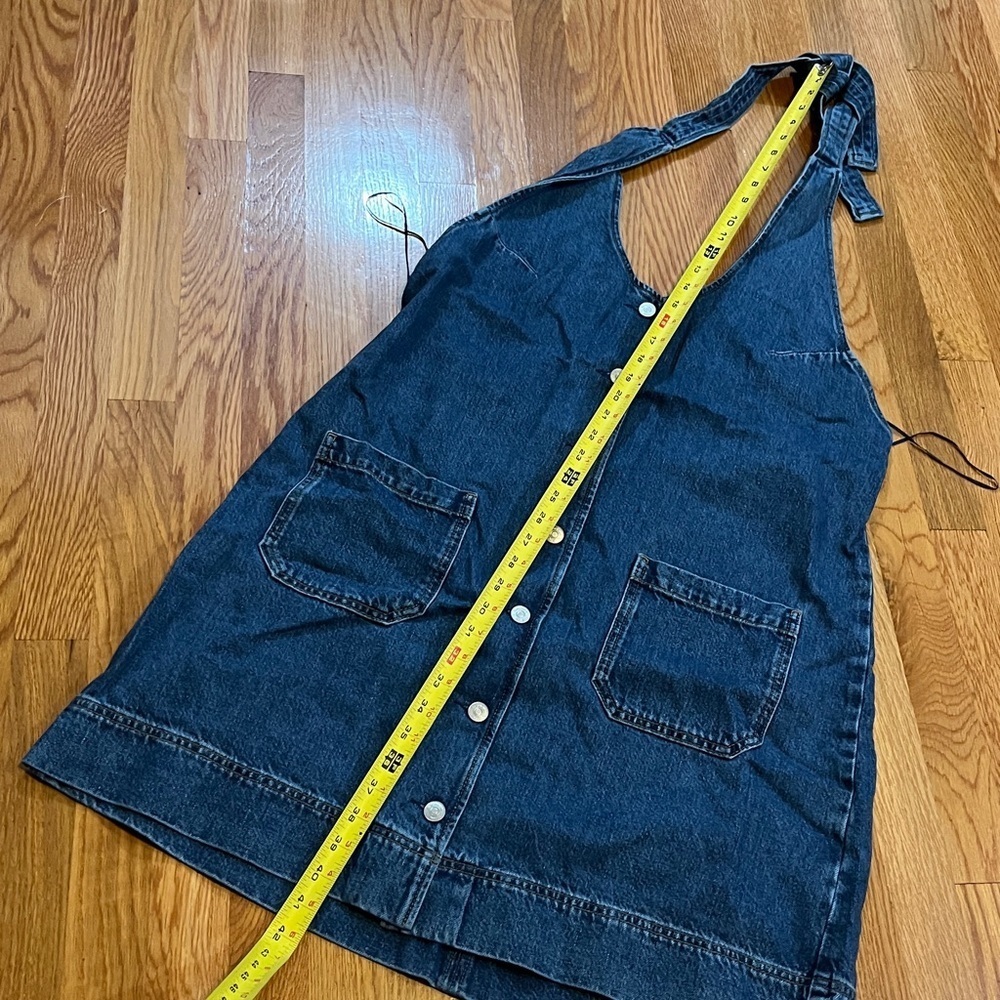 Reformation Brittany Halter Denim Mini Dress Size XL NWT - Picture 13 of 16